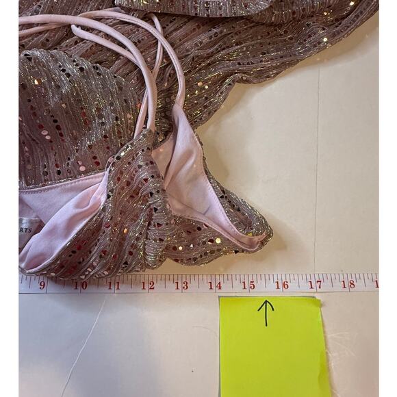 Saints & Hearts Sequin Romper Small Pink Sparkle Party NYE Clubwear Glam - Picture 5 of 8